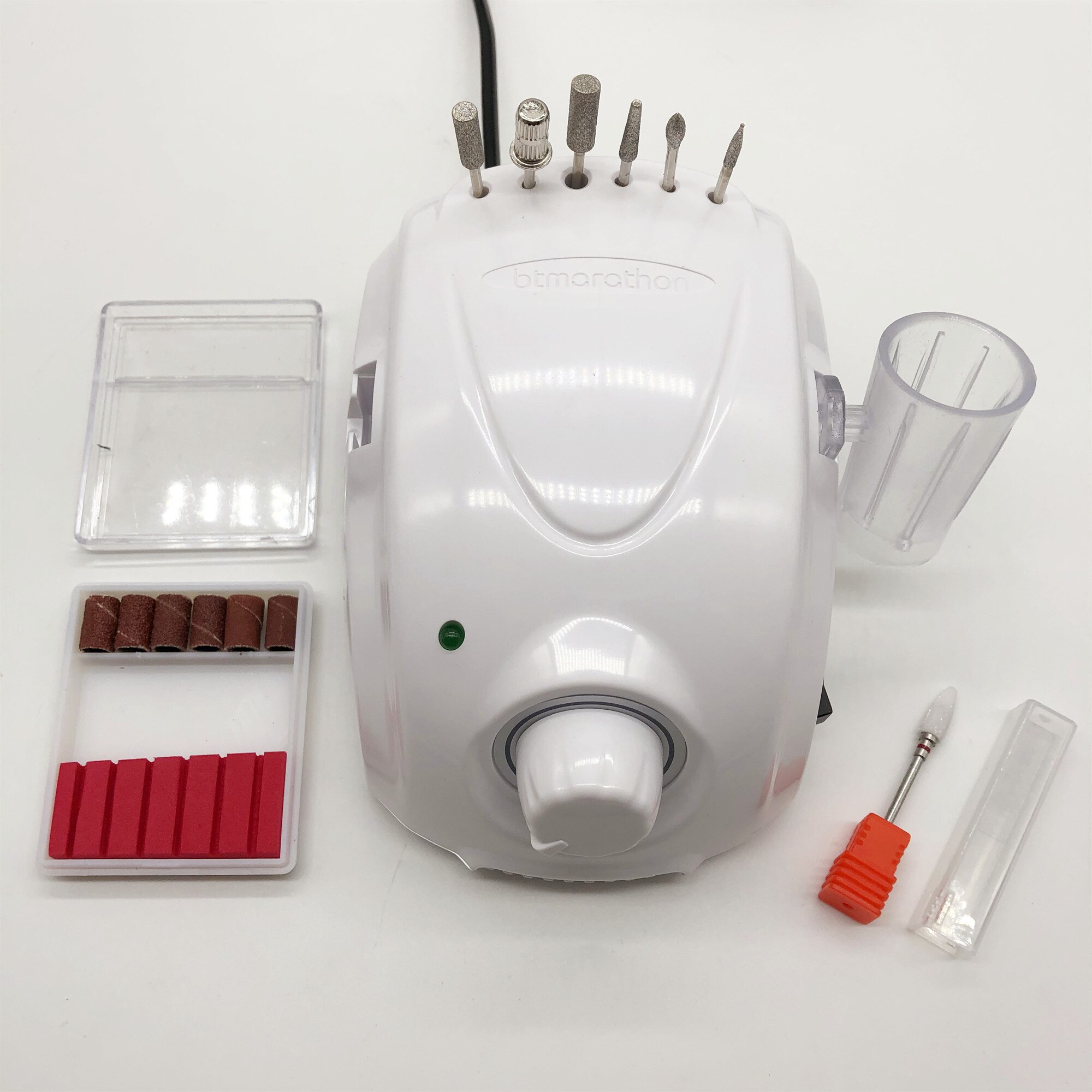 65W Btmarathon Control Box + 35000Rpm Groen Boor Professionele Manicure Pedicure Nail Art Polijsten Apparatuur