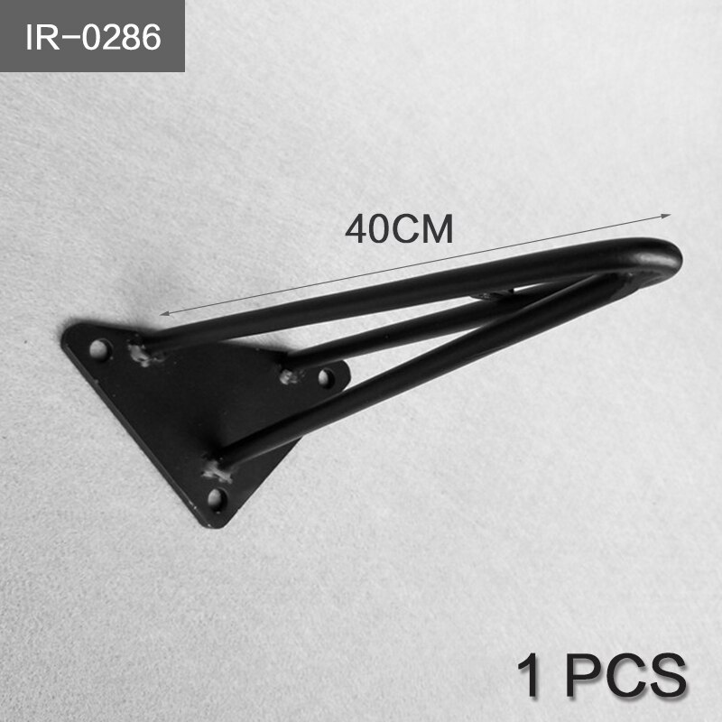 Retro Iron Black Triangle Wall Bracket Fixed Tray Shelf Wood Metal Bracket Wall Shelf for Microwave Hardware Accessories: IR-0286