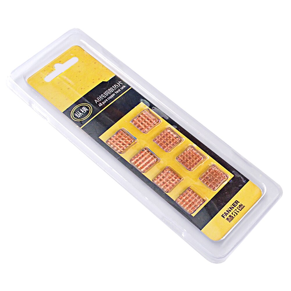 8Pcs Mini Laptop Graphics Card Computer Pure Copper Heatsink Cooler Heat Sink PC Graphics Card Memory Radiator