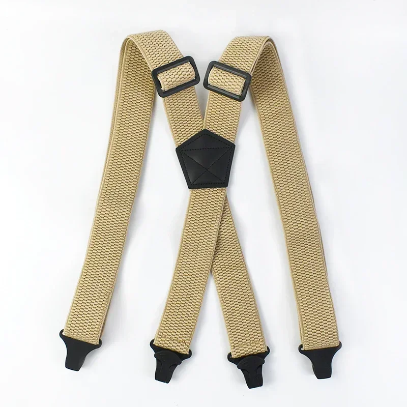 1Pc 3.5*120cm heren Jarretel Volwassen 4 Clips Heren Bretels X Type Elastische Verstelbare Riem Brede Bretels werk Mannelijke Jockstrap: Rood