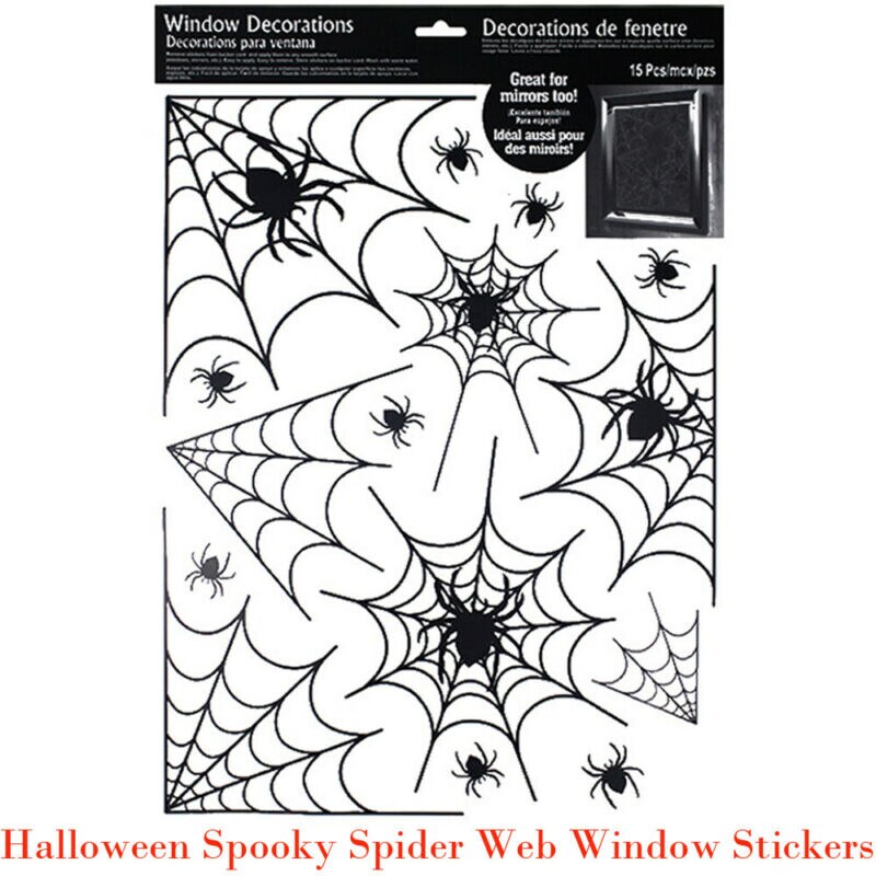 15 stk edderkoppnett halloween dekorasjon nifs hjemme bilvindu vinyl dekal klistremerke