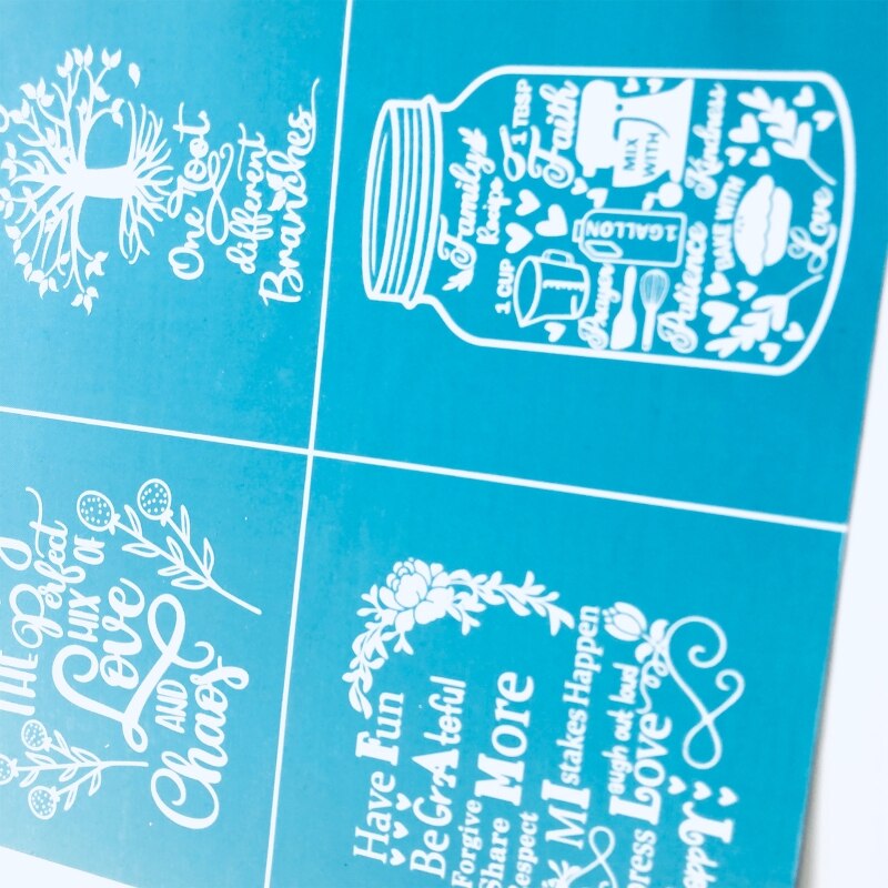 77jb familjer självhäftande silke screentryck stencil mesh överföringar för diy-målning trä t-shirt kudde tyg väskor textil