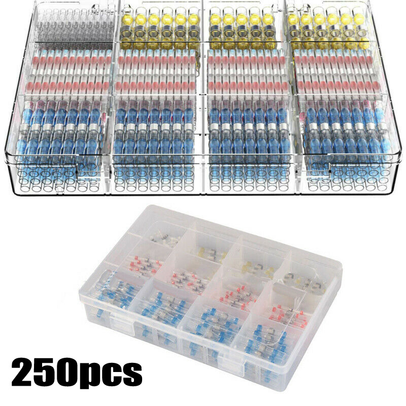 Insulated Terminals Electrical Butt Seal Sleeve 250Pcs Waterproof Connector