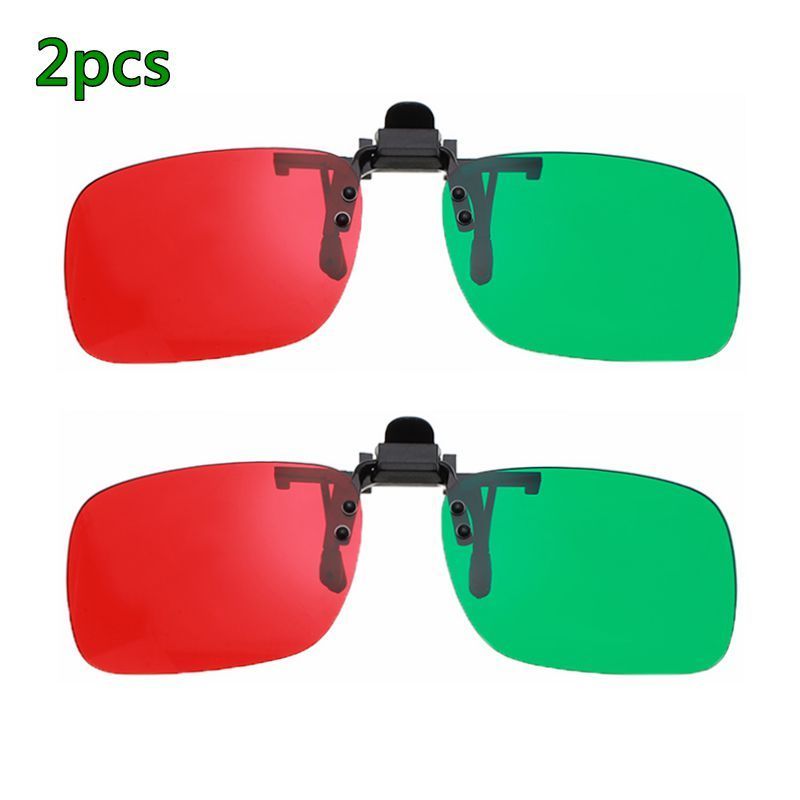 1 stuks /2 stuks /4 stuks 3d glazen 3d bioscoopbrillen clip-on passieve circulaire polarisatie universeel voor 3d tv films veilig handig: 2 stuks rood groen