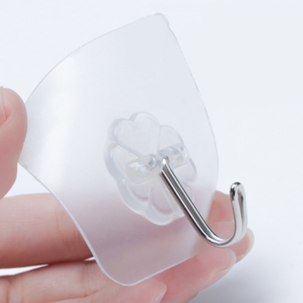Transparent Starke Selbst Klebe Wand Kleiderbügel Wand Haken für Küche Bad Handtuch Mopp Handtasche Aufhänger Haken Bad Werkzeuge