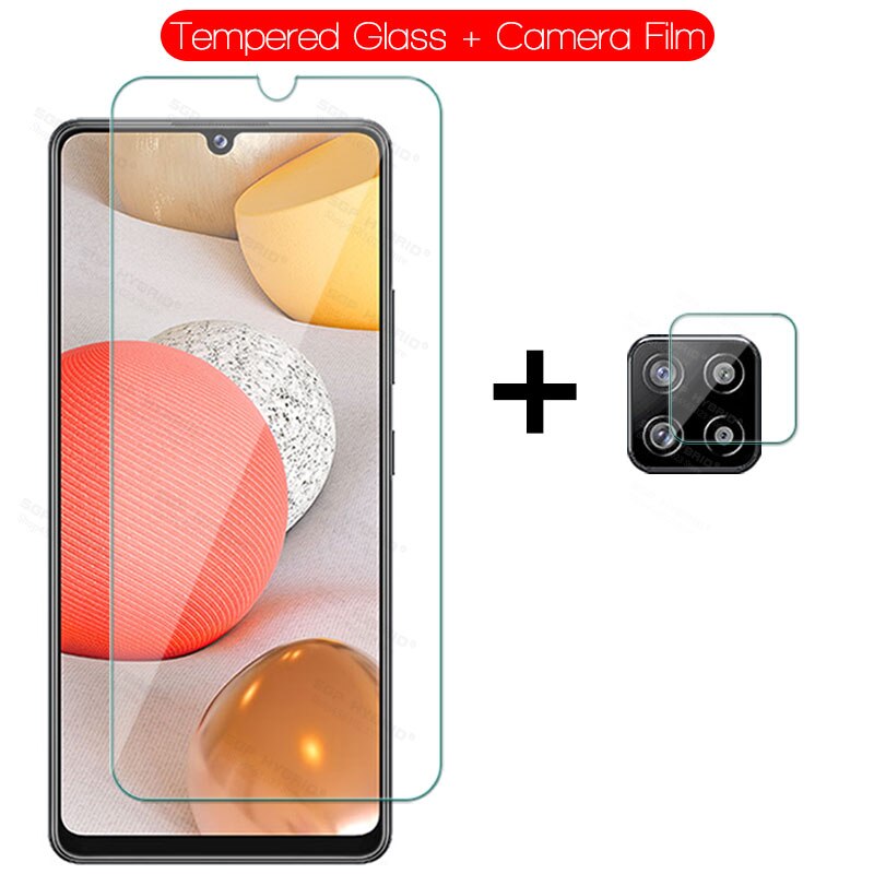 Protector de pantalla 3 en 1 para Samsung Galaxy A42, 5g, A41, A40, película de lente de cámara, cristal de seguridad, para Samsun, Samsug, A42, A, 42: For Samsung A42 5g / Front and Lens Glass