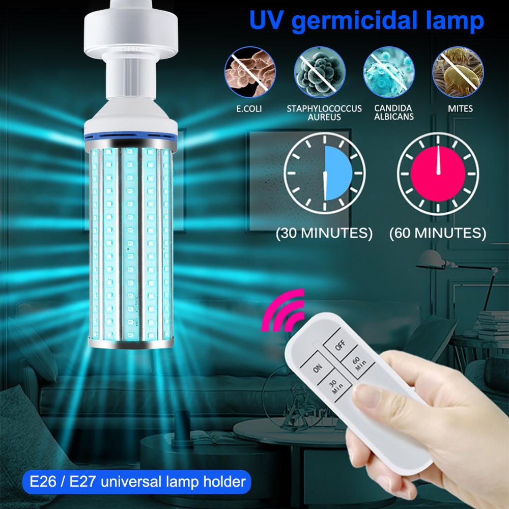 60W UV Disinfection Lamp E27 Led UVC Light Bulb Germicidal Lamp sterilizer LED Lights Home Clean Air Kill Bakteries Światła