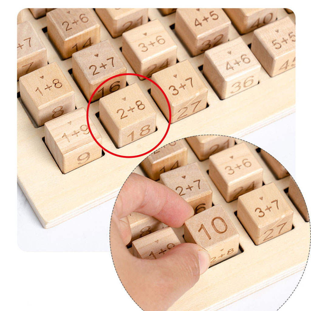 9x9 Multiplication And Addition Wooden Table Educational Kids Baby