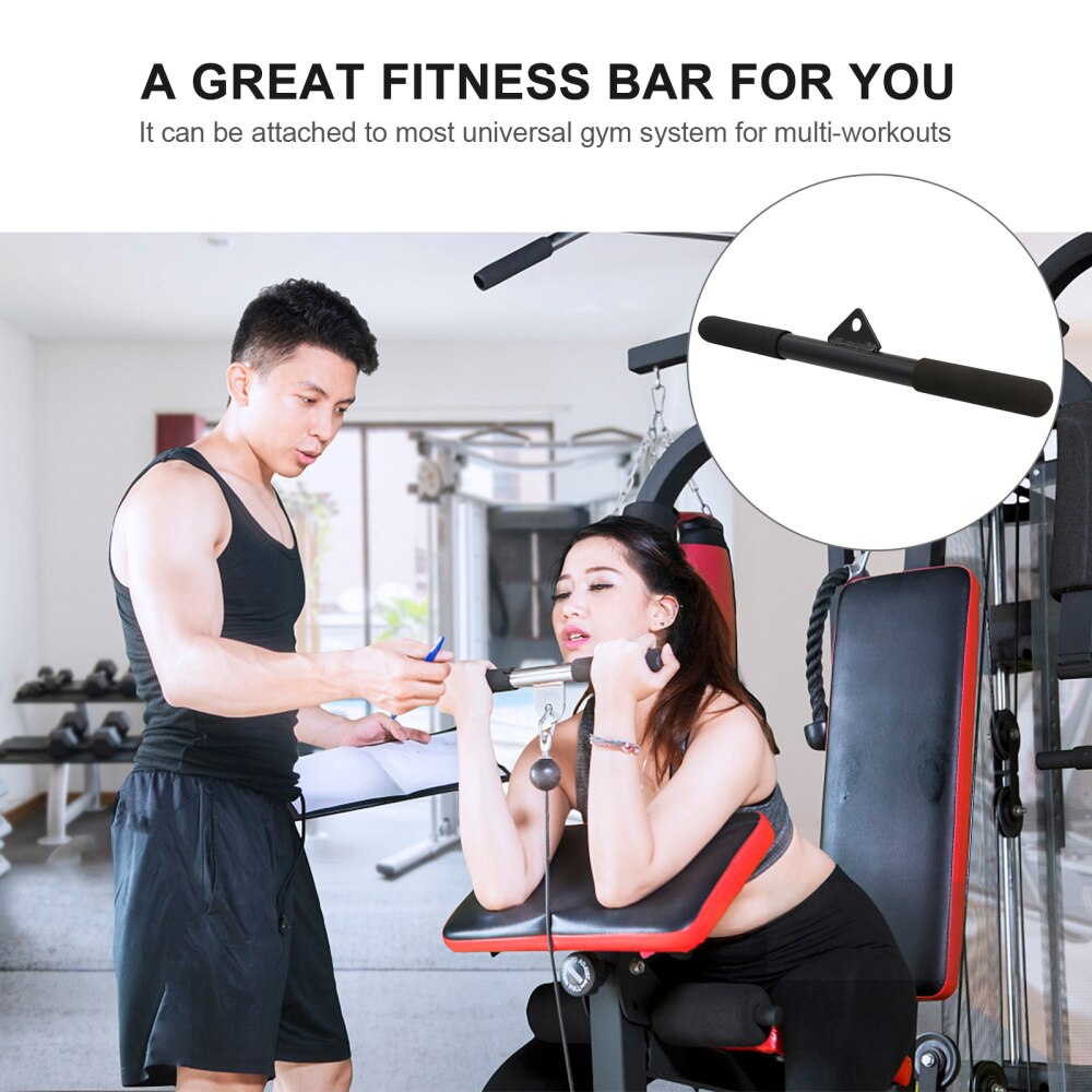 Fitness Rod Bicep Bar Home Gym Exercise DIY Rotating Straight Bar