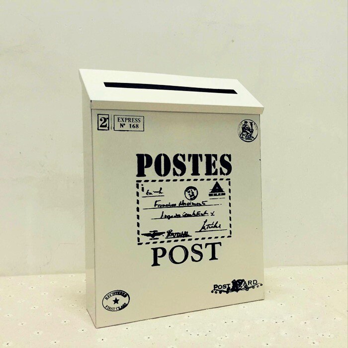 Jahrgang Luxus Eisen-Post Post Kasten Eimer Zinn Zeitung knapp Metall Wasserdicht Briefkasten AbschließBar: I A