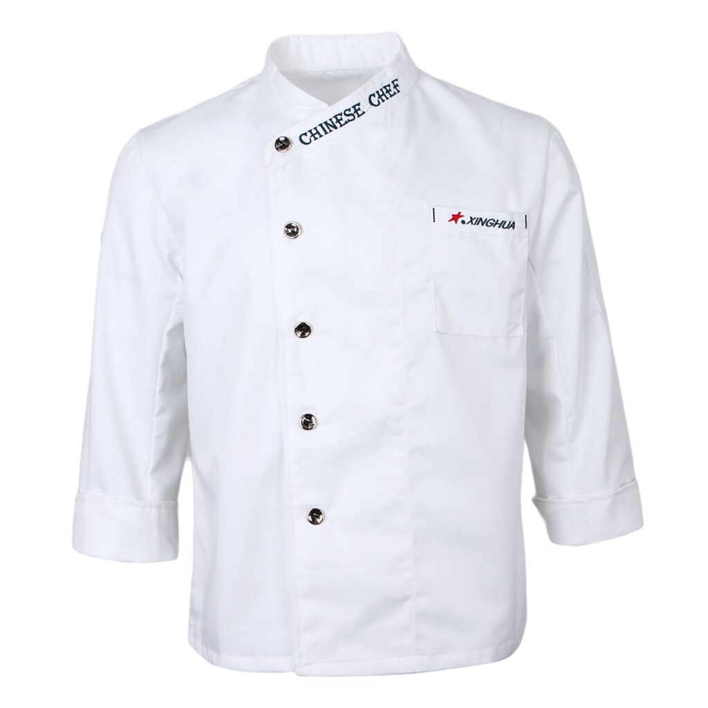 Unisex Single Breasted Cook Suit Long-sleeve Clothes Chef Uniform Chef Coats for Restaurant Hotel Cafe