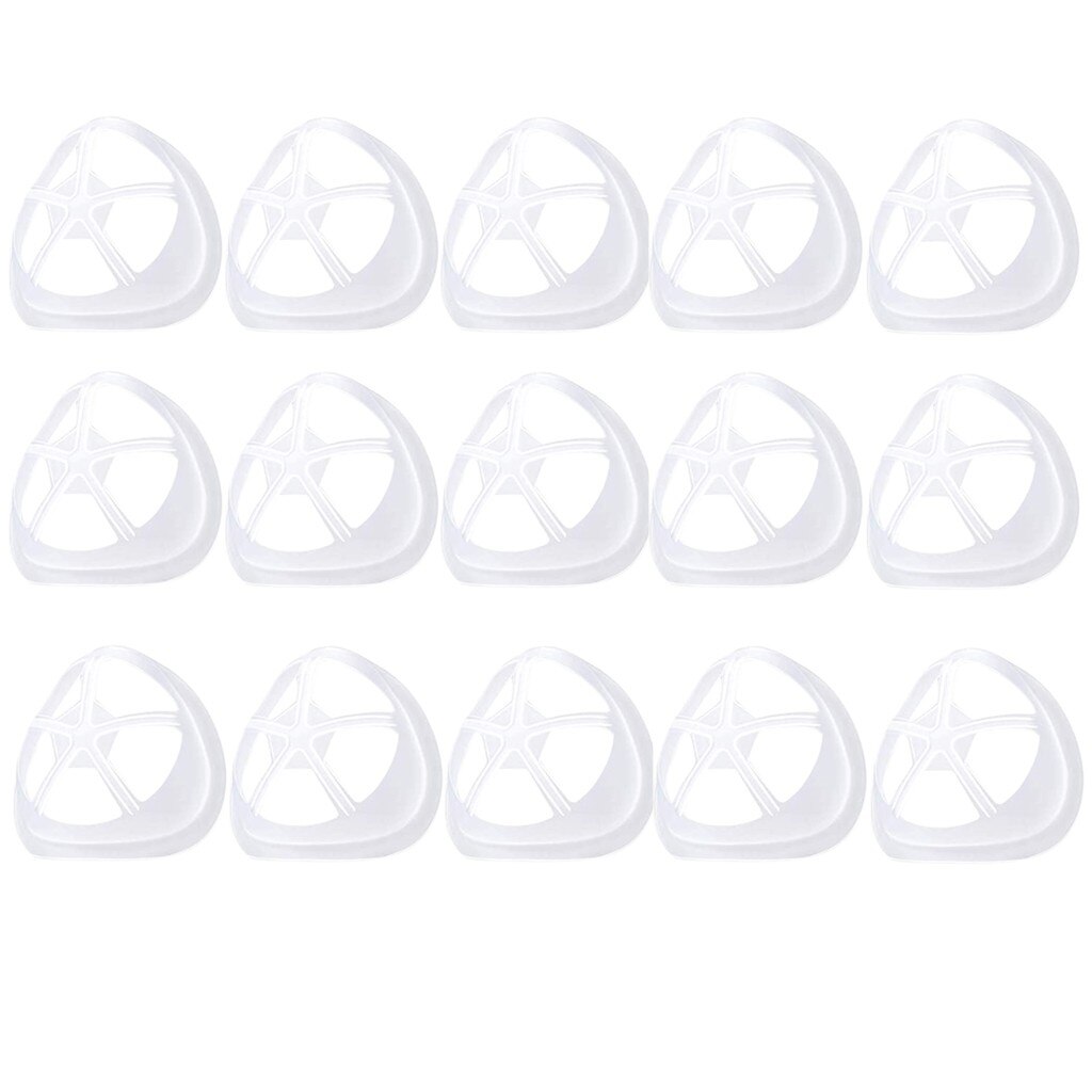 El soporte de máscara de silicona de 15 piezas aumenta el espacio de respiración para ayudar a respirar sin problemas, soporte de máscara, accesorios de máscara, soporte de máscar: Blanco