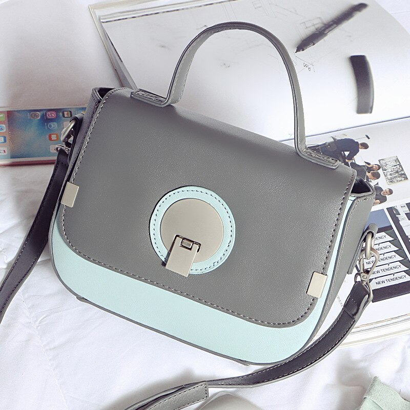 Gaohe European and American round button small square Bag Messenger Bag single shoulder women's bag leisure ba