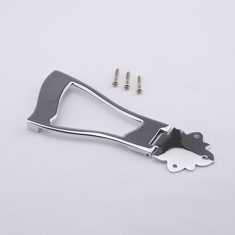 【Made In Korea】 1 Set Jazz Gitaar Brug Trapeze Staartstuk Voor Hollow Body Archtop Gitaar: Chrome  1  Set