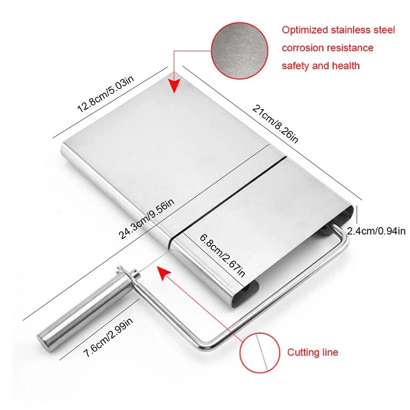Hoonra 1Pcs Rvs Kaasschaaf Multifunctionele Kaas Boter Slicer Cutter Handvat Snijmachine Keuken Accessoires
