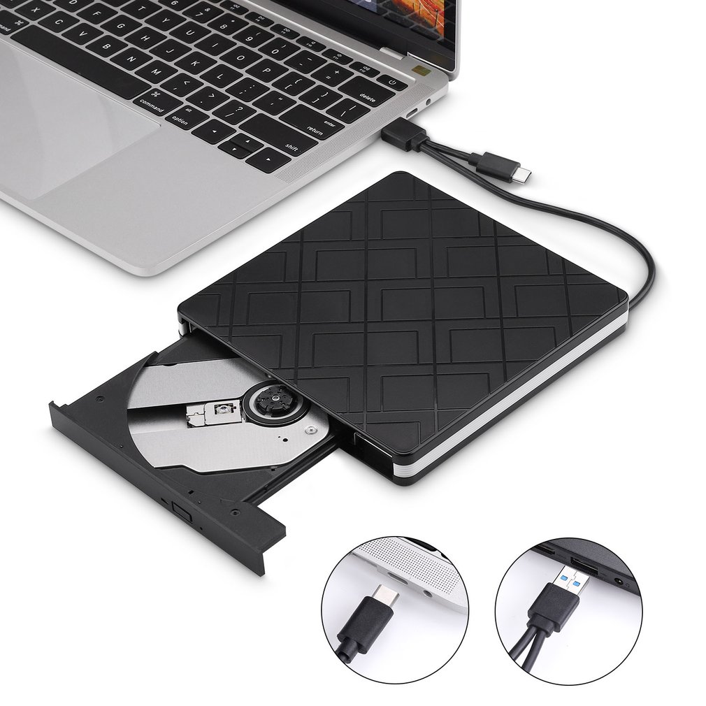 Typec+usb 3.0 stationär dator extern optisk enhet laptop extern dvd-brännare dubbelt gränssnitt enhetsfri plug and play