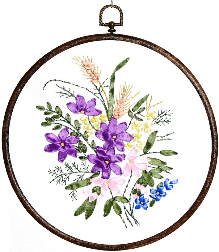30 x 30cm blomster båndbroderisæt pletmalesæt håndværkssæt diy håndlavet håndarbejde kunst boligindretning: Blomster 9