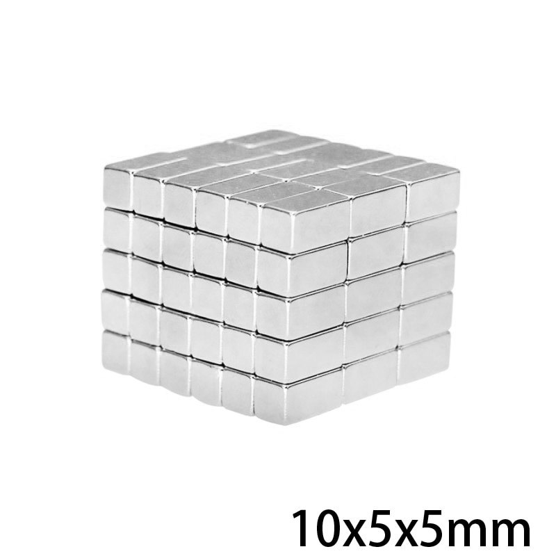 50 ~ 500 Stuks 10X5X5 Mm Quadrate Super Krachtige Magneten 10X5 Mm Kleine Permanente magneet 10X5X5 Mm Sterke Neodymium Magnetische 10*5*5 Mm