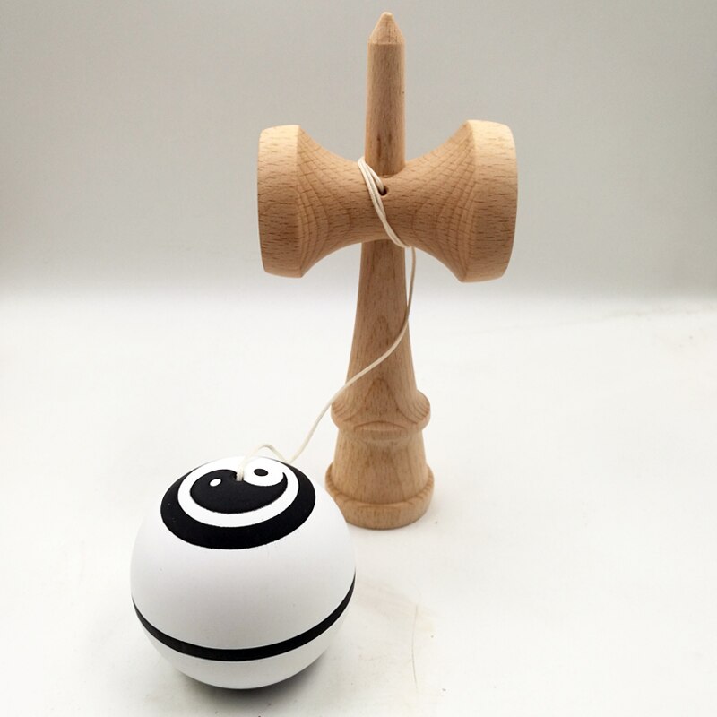 Eight Trigrams Kendama,Newest kendama made from Natural Beech,60CM Tama with Silk Rubber Coating,V2.0 Beech Ken
