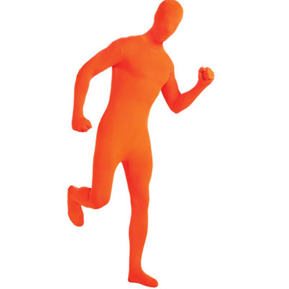 Costume de peau chaude effet Invisible corps extensible vert écran Costume Photo adulte Costume serré vidéo Costume fête vert furtif vêtements: Orange