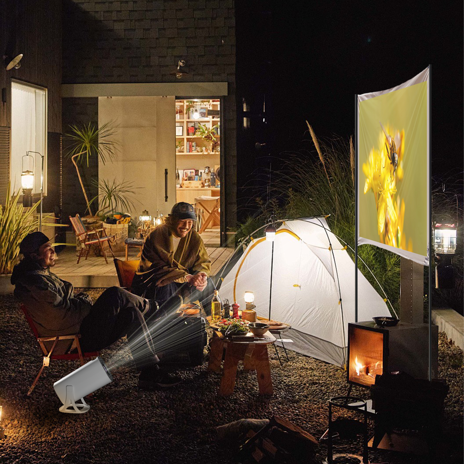 S40 Outdoor Projector RK3326 4K Android 11 2.4G+5G Dual Wifi 6 280 ANSI BT5.0 Native 720P 1080*600P Home Projector