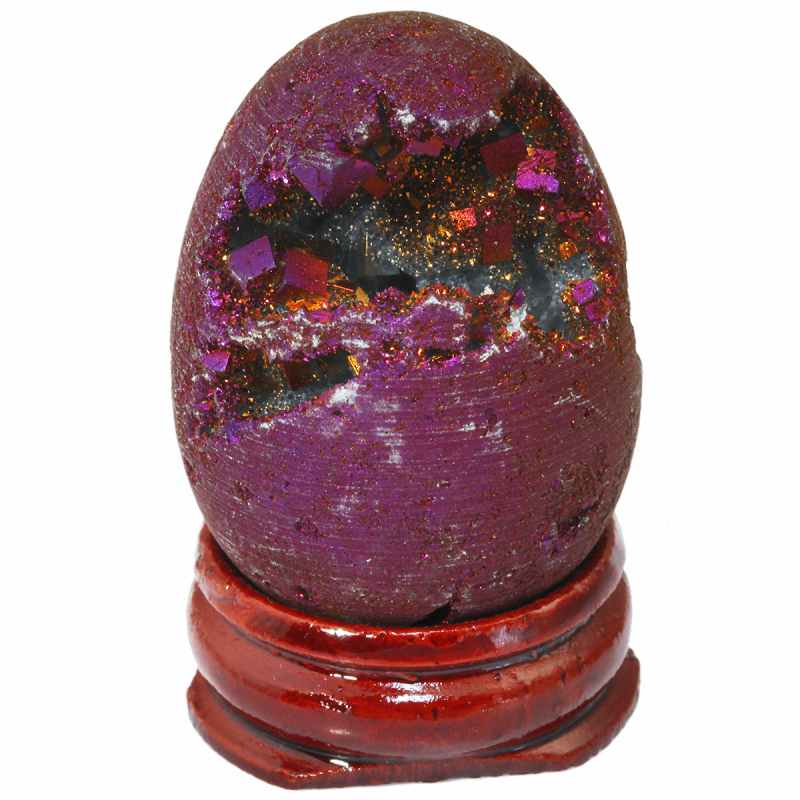 TUMBEELLUWA Titanium Coated Druzy Geode Sphere,Crystal Quartz Agate Gem Stone Egg/Ball,Sculpture Figurine Healing: Purple Egg