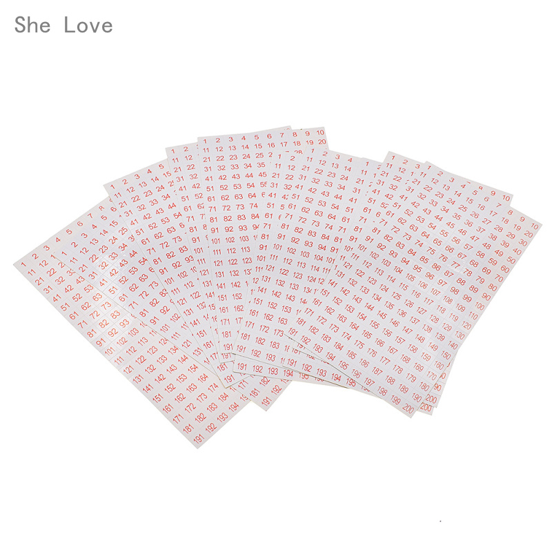 Chzimade 10 Sheets 1-200 Red Numbered Labels Sticky Sticker Scrapbooking Evident Warranty