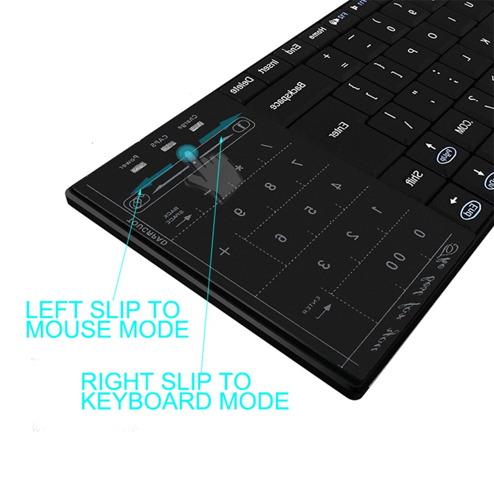 SeenDa Rechargeable Bluetooth Keyboard with Touch Pad Mouse Silent Click Bluetooth Keyboard for IOS/Android/Windows iPad Phone