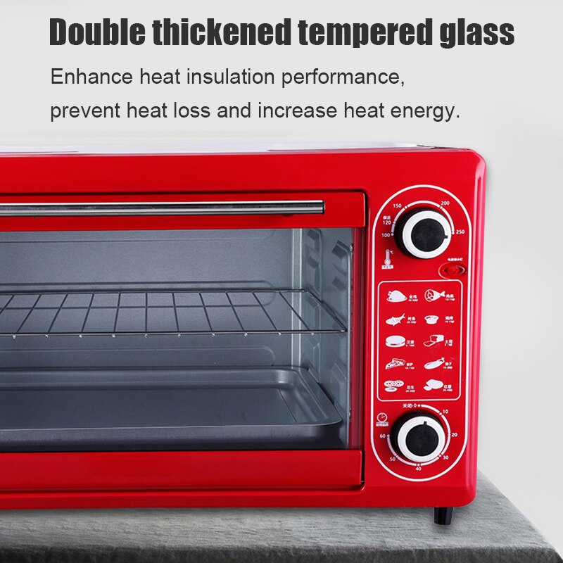 48L Mini Electric Oven Multifunctional Bread Toaster Pizza Cake Baking Grill Automatic Roasted Chicken Stove Machine