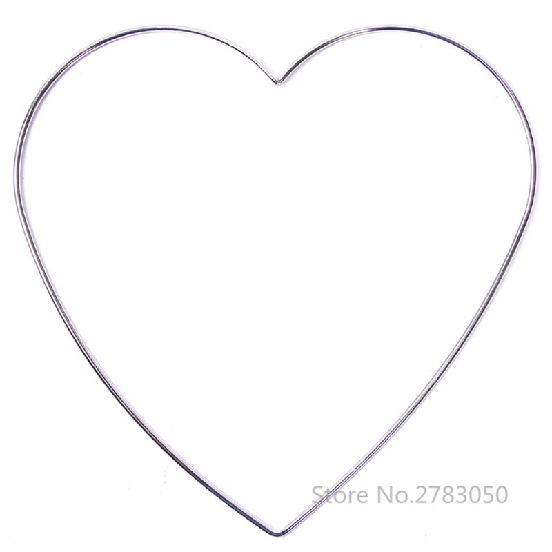 1Pc Love Heart Shape Dream Catcher Rings Metal Craft Hoops for Dreamcatchers Wreaths Macrame Project DIY Accessories 5-20cm: Silver 20cm