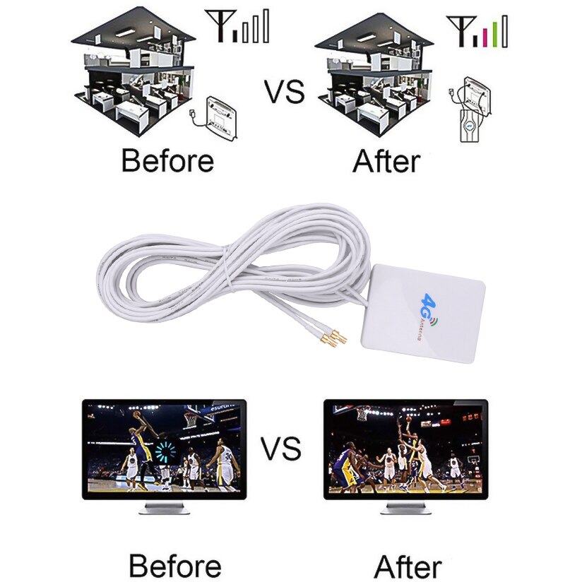 CRC9 SMA TS9 Stecker Breitband Antenne Signal Verstärker Für Huawei 4G 3G LTE Mobilen Router GDeals