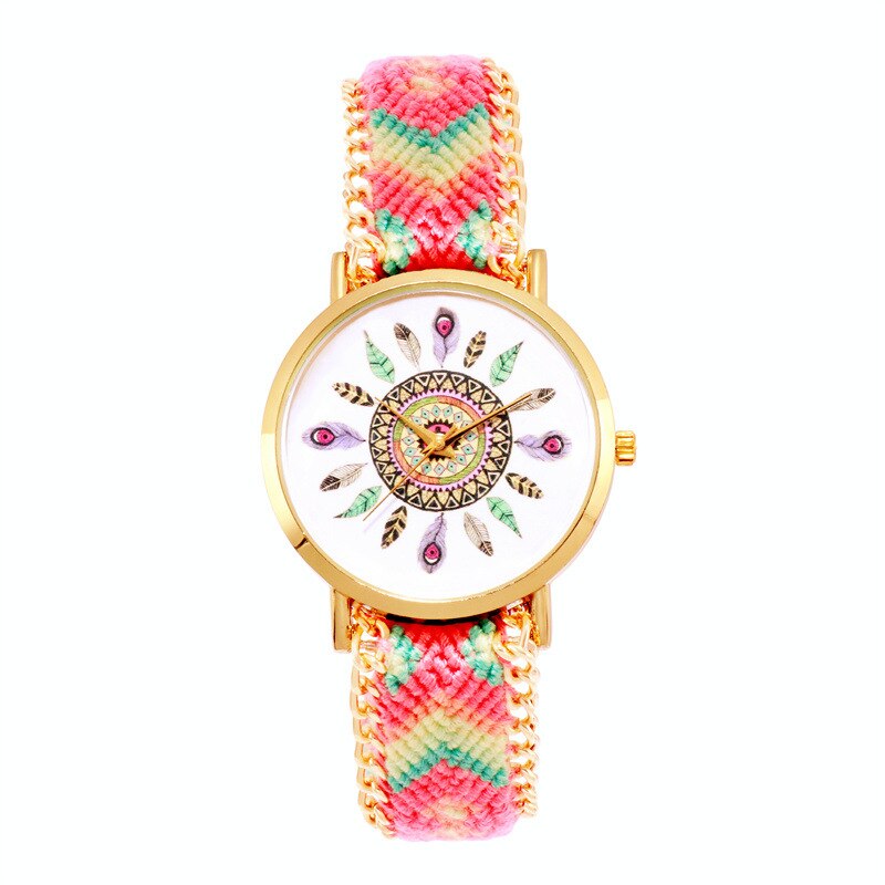 Montre à Air pour femmes, Style ethnique, tissé à la main, chaîne en laine, attrape-rêve, Simple, , bijoux, bricolage: B-3