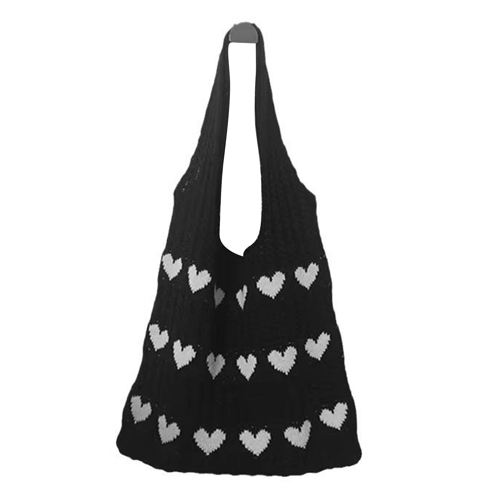 Casual gebreide handtassen Vrouwelijke grote capaciteit bakken Damesschoudertas Herfst Winter Tas Portemonnees Casual boodschappakket: Sky Blue