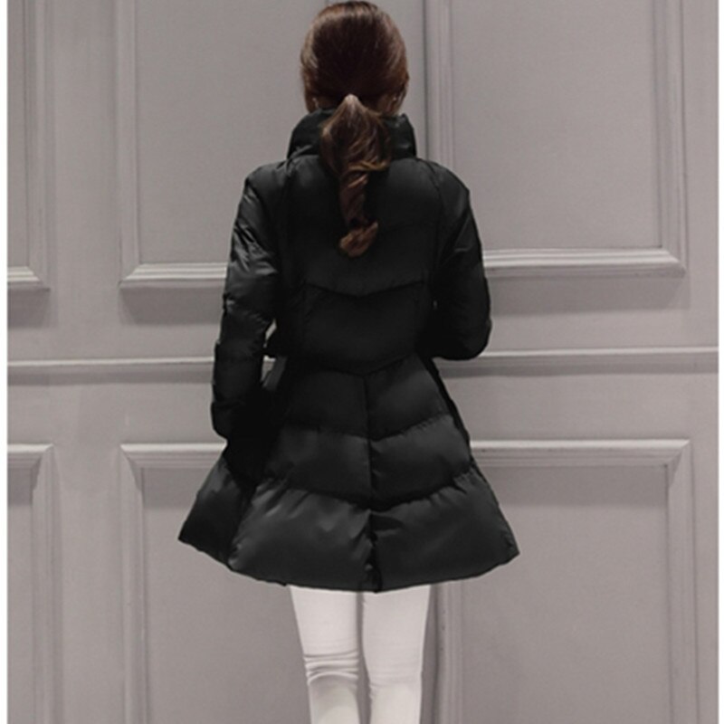 UHYTGF – jupe en duvet pour femme, manteau , Parka, taille avec nœud, Style, 979