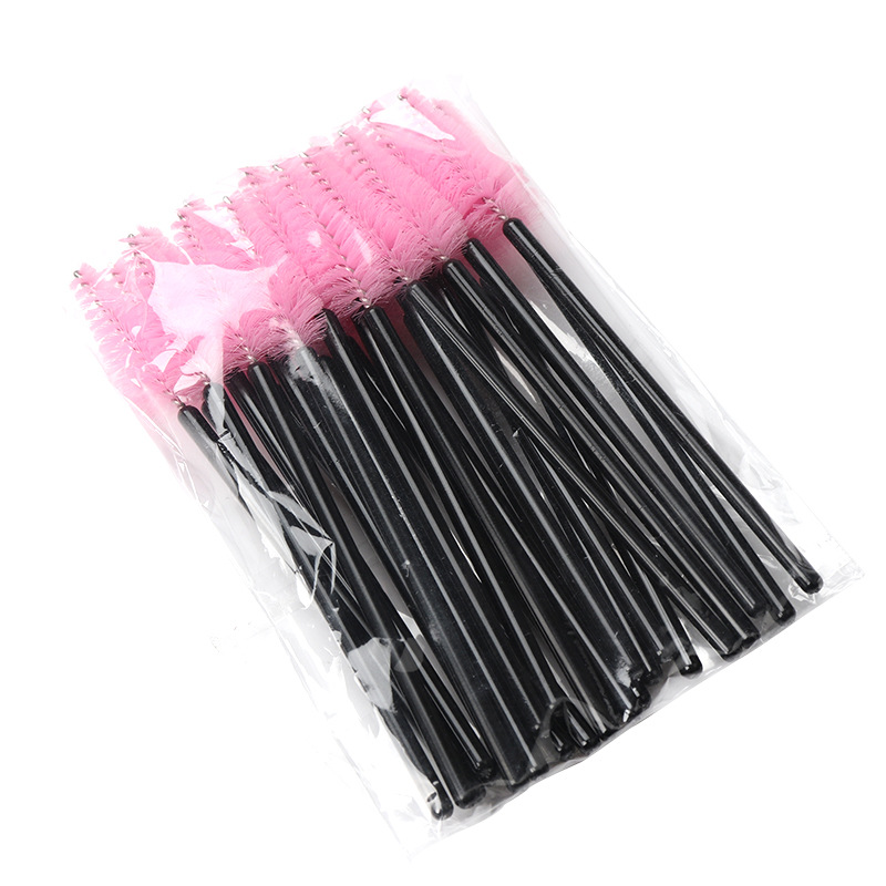 50Pcs Wimper Wenkbrauw Borstel Water Shape Nylon Materiaal Wimpers Make Borstels Wimper Extension Beauty Tools Mascara Wand: YELLOW
