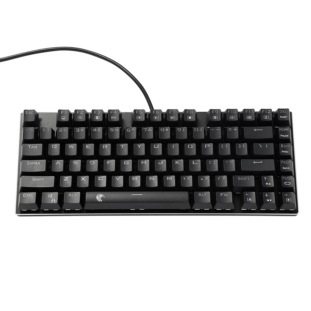 Mechanical Keyboard Wired Gaming Keyboard Rainbow Mix Backlit 81 keys Anti-ghosting Blue Red Brown Switch For Game Laptop PC: black / Blue Switch