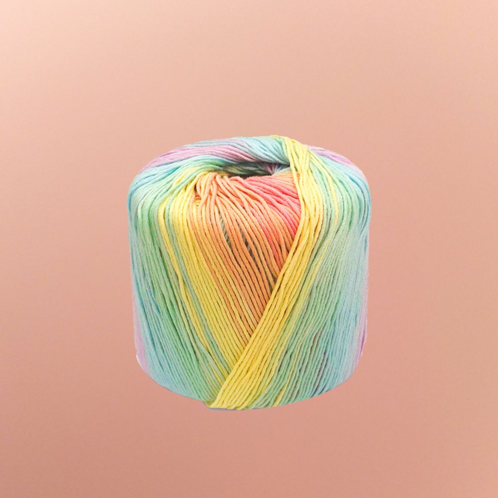 1 Roll 133M Color Segment Dyed Gradient Cotton Yarn DIY Thread Hand Crocheted Scarf Hat Shawl Line Material for Hand Knitting DI: Picture 3