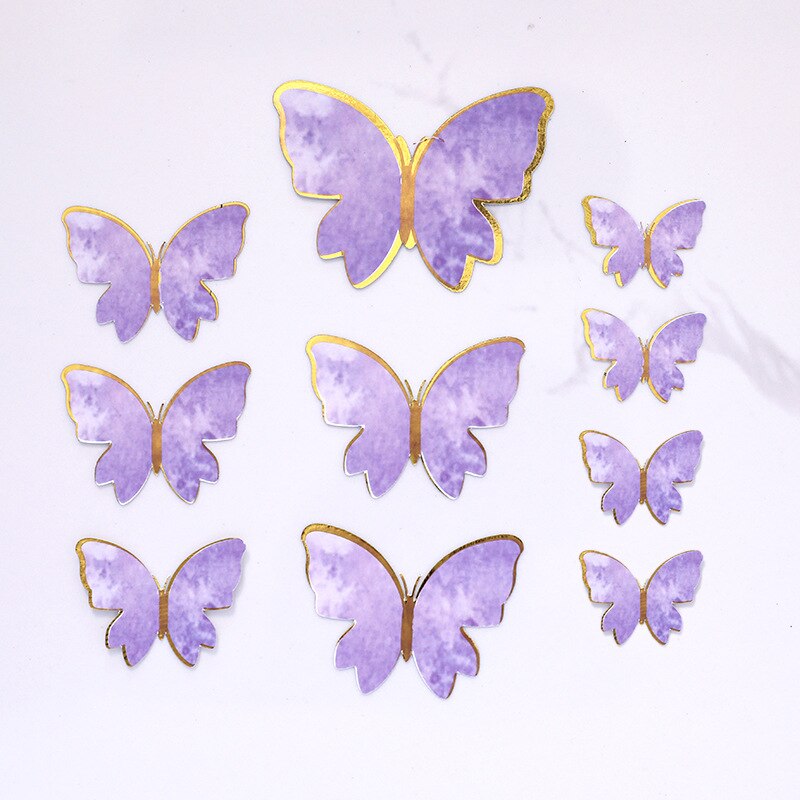 1 Set Butterfly Cake TopperCake Decoration Handmade Painted Happy Birthday Cake Topper for Wedding Birthday Party Baby Shower: Purple