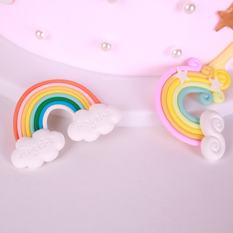 Feesttaart vlaggetjes cupcake kawaii kinderen diy decoraties ster regenboog verjaardag wolk bruiloft babyshower taarttopper