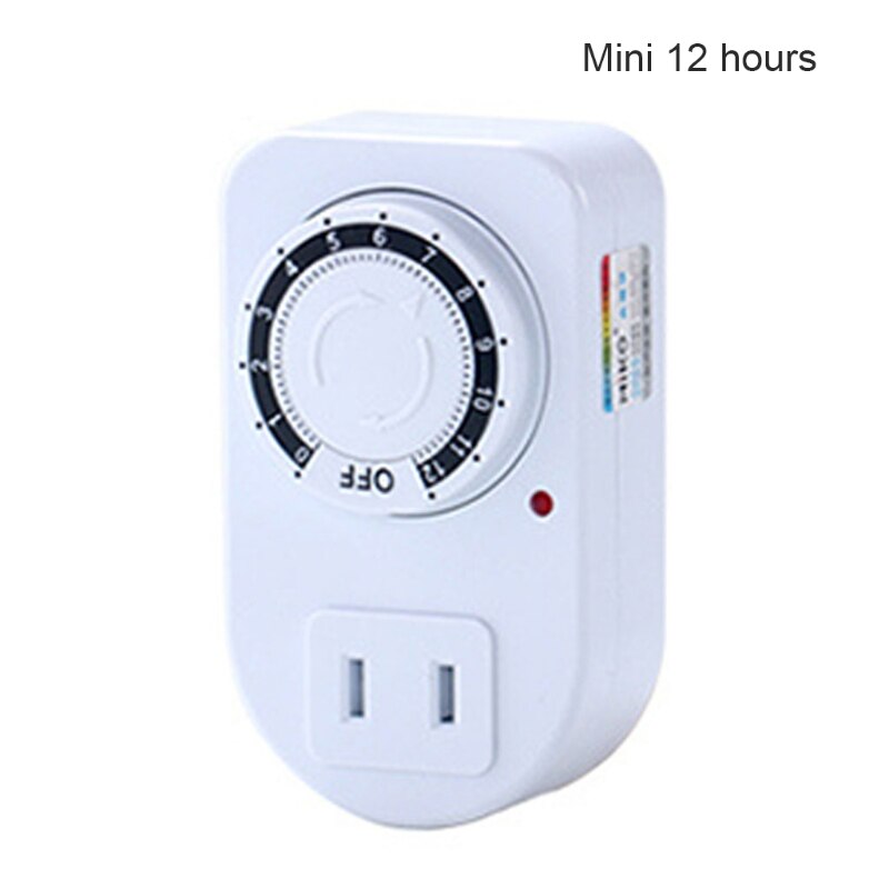 12/24 Hour Segment Timer Switch Energy Saver Plug Standard Size Hour Plug-in Timer Socket Set Programmable Time Control: Mini 12 hours