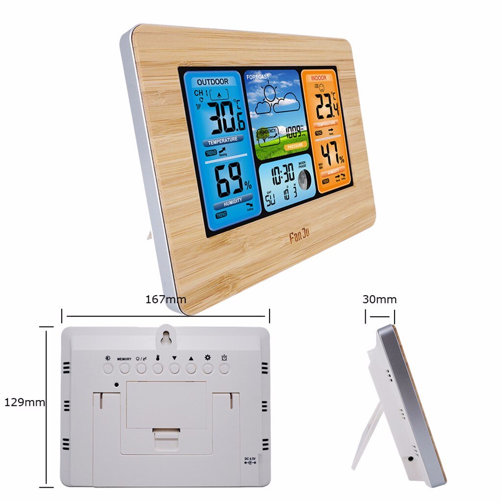 4# Weather Forecast Lcd Display Alarm Clock Wireless Weather Station Temperature Humidity Sensor Lcd Weather Forecast