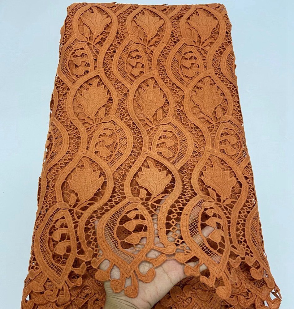 african guipure lace cord lace fabric embroidery water souble lace fabric french mesh lace fabric for wedding dress ML8519