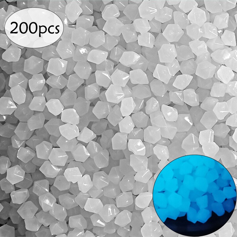 200/300/500Pcs Decorative Pebbles Garden Decor Outdoor Luminous Pebbles Garden Lawn Yard Walkway Stones Glow In The Dark Pebbles: White 200pcs