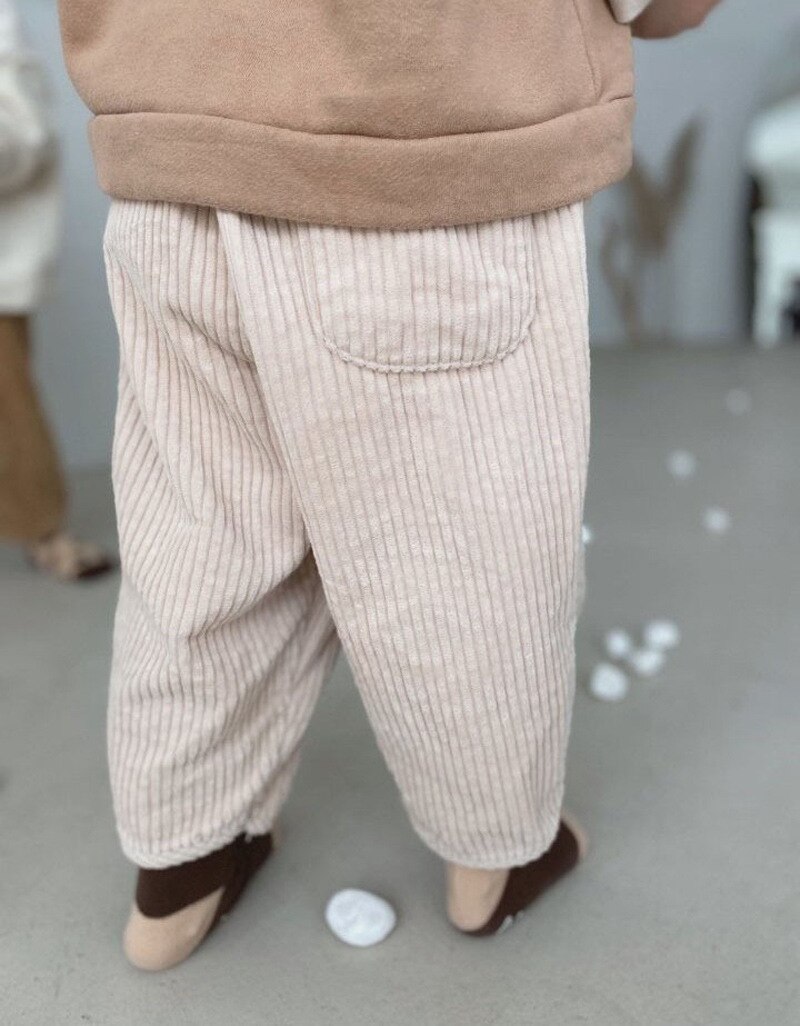 Pantalon en velours côtelé pour bébé, vêtement à la pour fille et garçon, pleine longueur, printemps