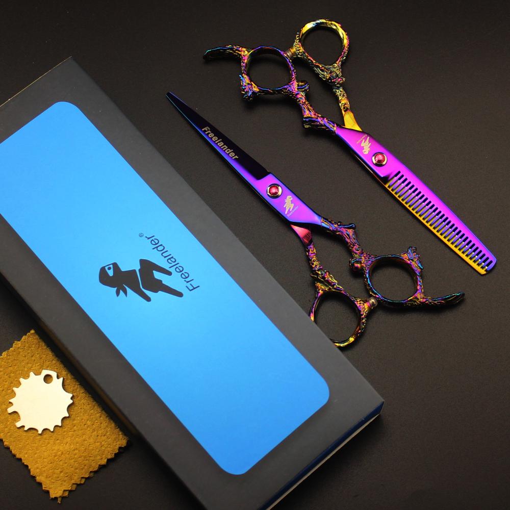 6.0 Inch Hair Scissors Barber Hairdressing Scissors Hair Cutting Shears For Barbershop: FL -6 QICAI SET