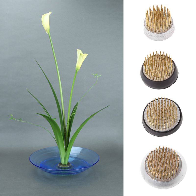 Ronde Ikebana Kenzan Bloem Kikker Met Rubber Pakking Art Vaste Regelen Gereedschap K1MF