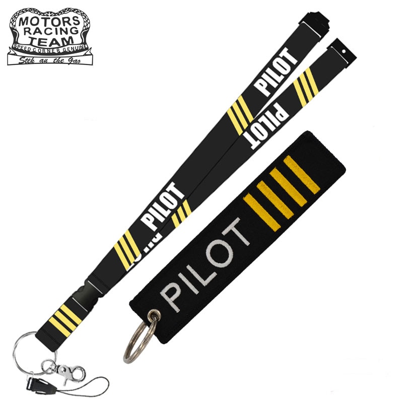 Pliot Flight Lanyard Crew Neck Strap Pilot With Key Ring for ID Card Holder Boarding Pass String Sling Aviation