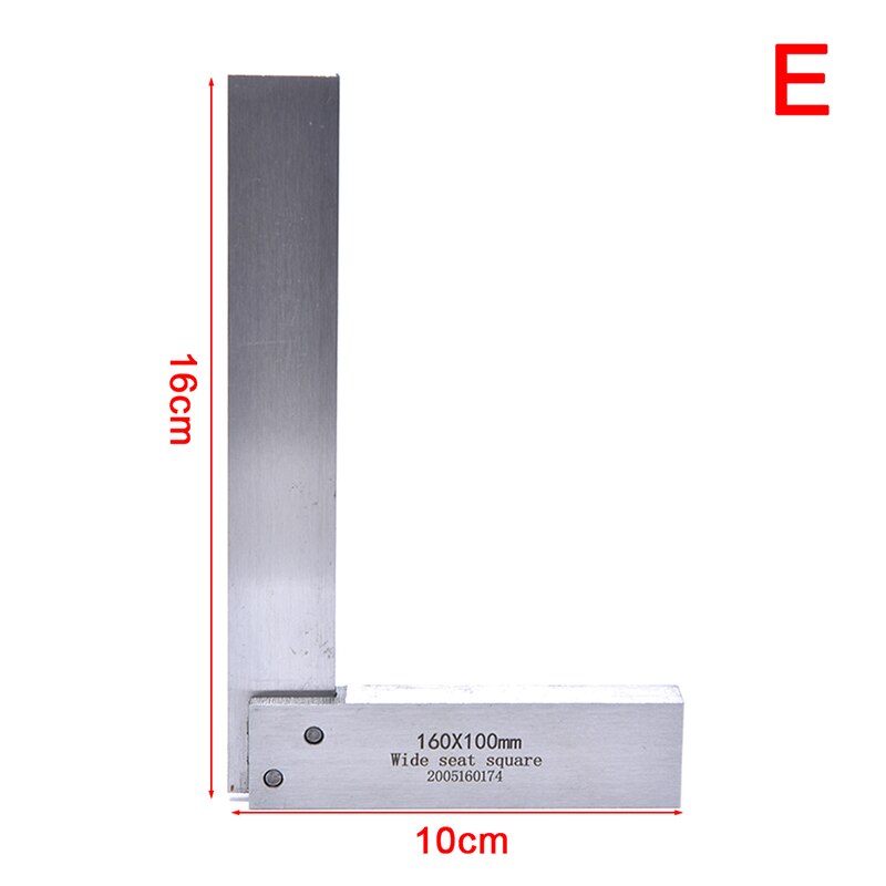 90 Degree Right Angle Precision Ground Steel Angle Ruler Gauge Protractor: Silver