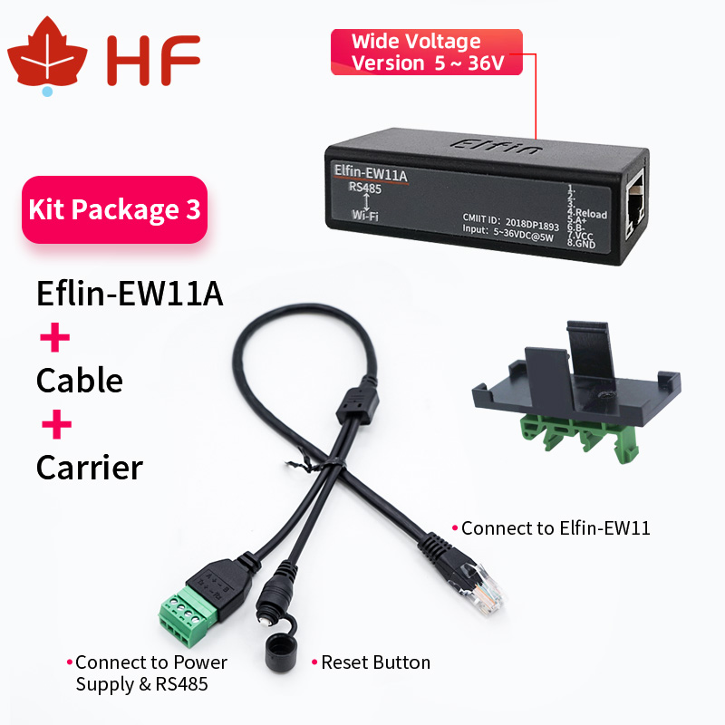 Puerto serie RS485 a dispositivo Serial WiFi, Elfin-EW11 de servidor compatible con TCP/IP, Telnet, Modbus, protocolo TCP, convertidor de transferencia de datos IOT: Verde