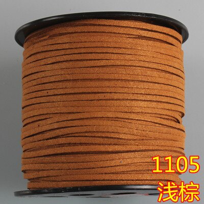 Black White Brown 100 Meters 3mm Flat Faux Suede Velvet Korean Leather Cord String Rope String Lace Jewelry Finding for DIY Chok: 1105